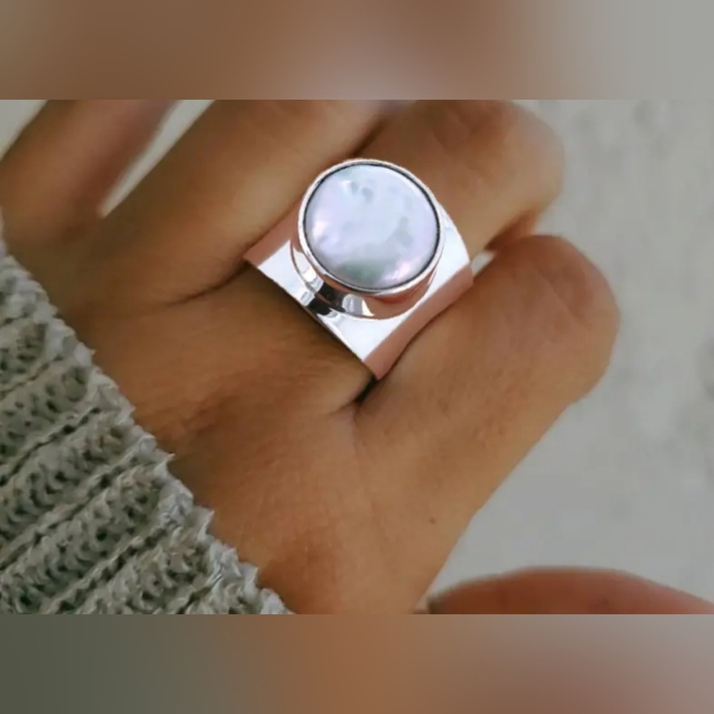Moonstone silver ring. - Picture 3 of 6